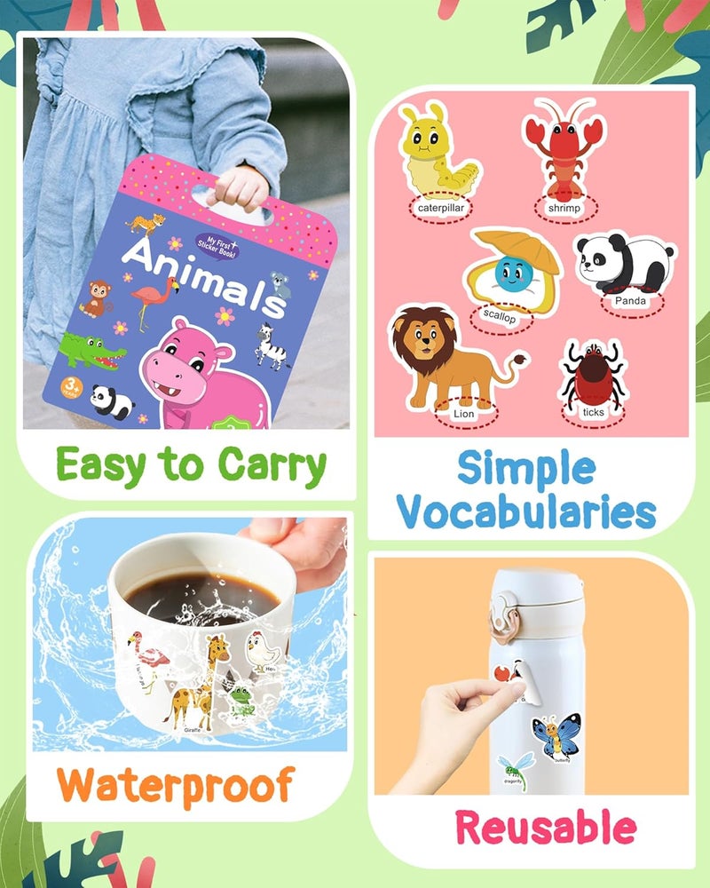 Benresive Reusable Sticker Books for Toddlers, 3 Sets Travel Stickers for Kids, Toddler Sticker Book, Crafts Activities for Toddlers, 3 and Up Birthday Gifts Travel Toys - Image 5